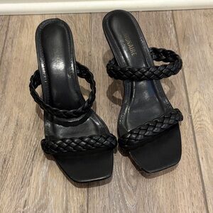 Chic Black Braided Heels - 7.5